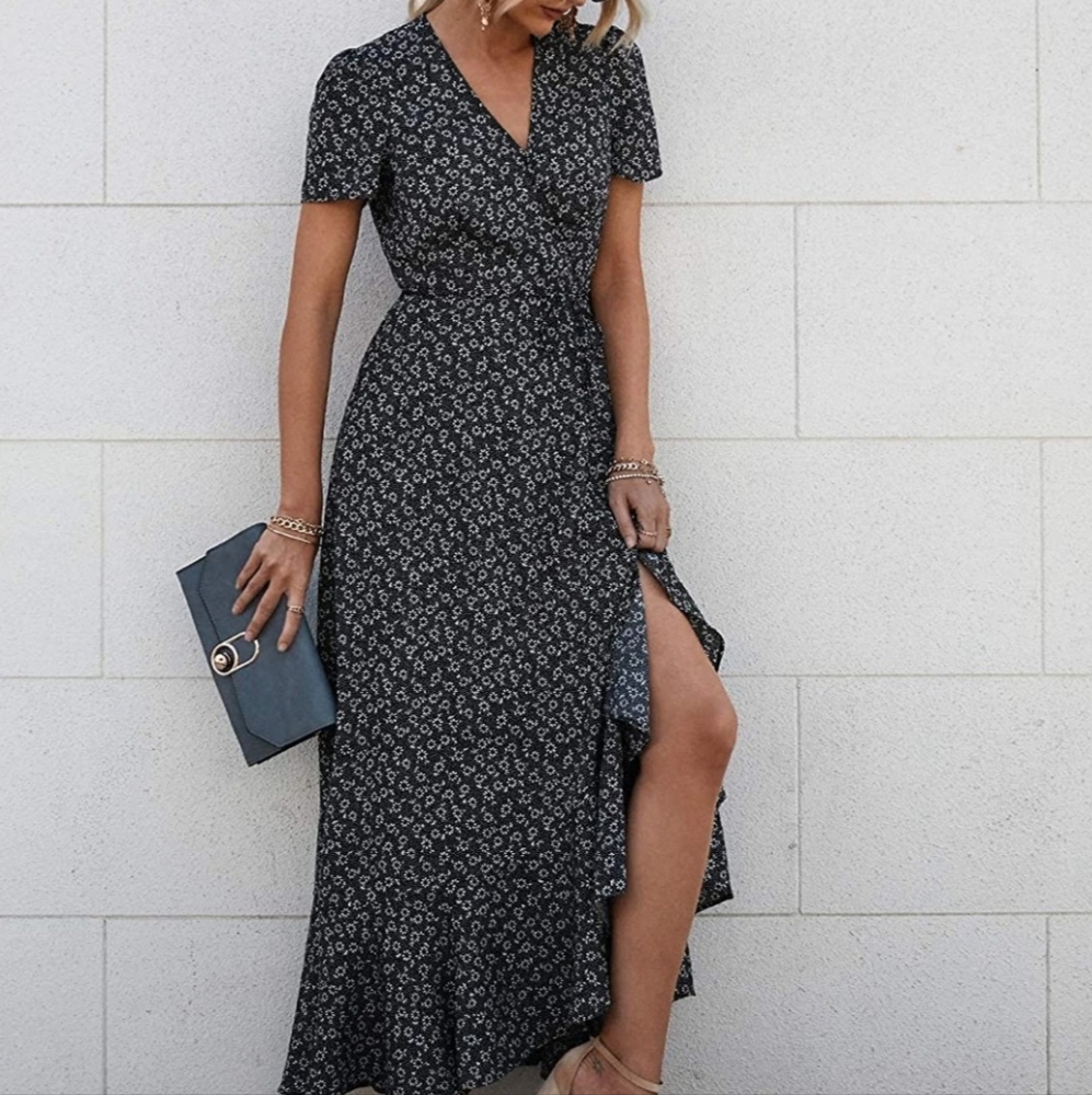 Brand new long black and white summer dress XL